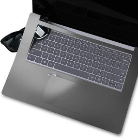 img 2 attached to VFENG Premium 4-In-1 Full Body Skin Sticker Decal Decorative Protector For Microsoft Surface Laptop 3 15 Inch Only - Gray