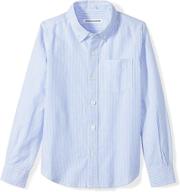 shop amazon essentials oxford boys' clothing: long sleeve uniform tops, tees & shirts logo