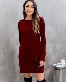 img 1 attached to 👗 LuckyMore Women's Lightweight Sweatshirt Dress with Pockets - Casual Long Sleeve Crewneck Tunic Tops for Comfort and Style