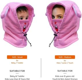 img 3 attached to 🧒 FCY Kids Balaclava Face Mask - Reusable Cloth Full Face Masks for Boys/Girls | Windproof Dust Mask Winter Hat | Washable for Better SEO