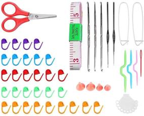img 1 attached to 🧶 MAYMII 104 Piece Knitting Kit: Premium Stainless Steel Needles for Seamless Crochet & Needlework Handcraft - Complete with Convenient Pu Bag