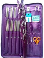 🧶 maymii 104 piece knitting kit: premium stainless steel needles for seamless crochet & needlework handcraft - complete with convenient pu bag logo