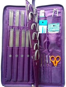 img 4 attached to 🧶 MAYMII 104 Piece Knitting Kit: Premium Stainless Steel Needles for Seamless Crochet & Needlework Handcraft - Complete with Convenient Pu Bag