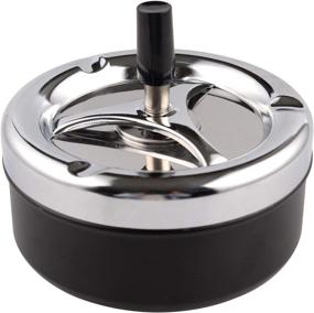 img 4 attached to 🔘 Premium Stainless Steel Spinning Tabletop Cigarette Ashtray: A Classy Solution for Ash Disposal