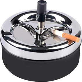 img 2 attached to 🔘 Premium Stainless Steel Spinning Tabletop Cigarette Ashtray: A Classy Solution for Ash Disposal