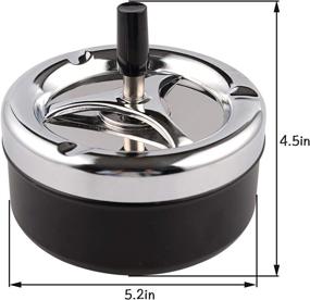 img 3 attached to 🔘 Premium Stainless Steel Spinning Tabletop Cigarette Ashtray: A Classy Solution for Ash Disposal