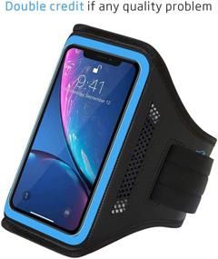 img 3 attached to 🏃 LOVPHONE iPhone 13 Mini/iPhone 12 Mini/iPhone 11 Pro/iPhone X/XS Armband - Sport Running Exercise Gym Case with Key Holder, Card Slot, Fingerprint Sensor Access & Sweat-Proof (Blue)