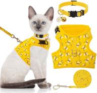 bingpet cat harness with leash and collar - escape proof set for walking - adjustable soft vest harnesses for medium large cats логотип