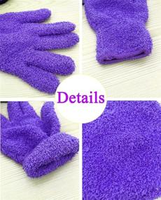 img 2 attached to 🧤 WHOISHE Microfiber Dusting Cleaning Gloves - All-Purpose Household Hand Glove for Kitchen, Cars, Trucks, Home, Windows, Mirrors, Lamps (One Pair, Purple)