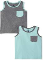 the children's place: baby boys' solid tank tops - pack of two for adorable summer style logo