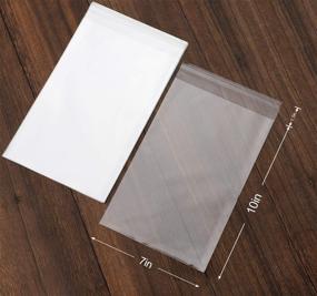 img 2 attached to 🛍️ 100-Pack Self-Seal Cellophane Bags: Clear 7" x 10" Resealable Poly Bags (2.8 mils) for Cookies, Candies, Gifts, Bakery Items, Prints, Photos, Cards, Envelopes, and Party Decorations