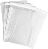 🛍️ 100-pack self-seal cellophane bags: clear 7" x 10" resealable poly bags (2.8 mils) for cookies, candies, gifts, bakery items, prints, photos, cards, envelopes, and party decorations logo