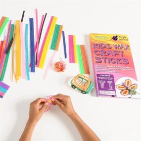 img 1 attached to 🌈 Purple Ladybug Wax Craft Sticks for Kids: 15 Vibrant Colors, 2 Lengths - 6 Inch Regular & 12 Inch Extra Long, 150 Each - Flexible Sticky Yarn Stix in Bulk - Engaging Art & Crafts Activity for Travel or Home