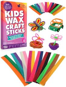img 4 attached to 🌈 Purple Ladybug Wax Craft Sticks for Kids: 15 Vibrant Colors, 2 Lengths - 6 Inch Regular & 12 Inch Extra Long, 150 Each - Flexible Sticky Yarn Stix in Bulk - Engaging Art & Crafts Activity for Travel or Home