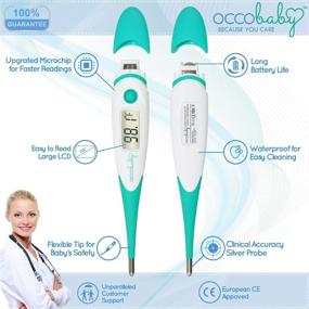 img 2 attached to 🌡️ OCCObaby Clinical Digital Baby Thermometer - Fast & Accurate Fever Read for Infants & Toddlers - Flexible Tip, Waterproof Design - Rectal & Oral Use