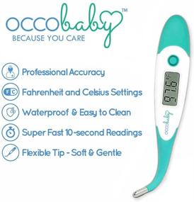 img 3 attached to 🌡️ OCCObaby Clinical Digital Baby Thermometer - Fast & Accurate Fever Read for Infants & Toddlers - Flexible Tip, Waterproof Design - Rectal & Oral Use