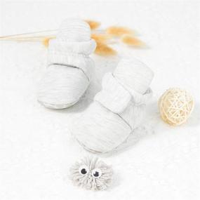 img 3 attached to Sawimlgy Cotton Booties: Stay-On Baby Girl Boy Sock Slippers with Non-Skid Grippers - Soft, Warm Ankle Boots for Toddlers & Infants - Perfect First Walker Gift for Birthday or Shower!