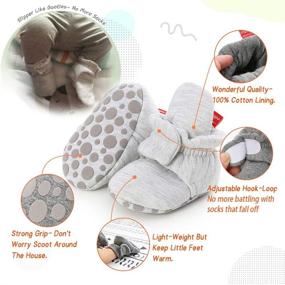 img 1 attached to Sawimlgy Cotton Booties: Stay-On Baby Girl Boy Sock Slippers with Non-Skid Grippers - Soft, Warm Ankle Boots for Toddlers & Infants - Perfect First Walker Gift for Birthday or Shower!