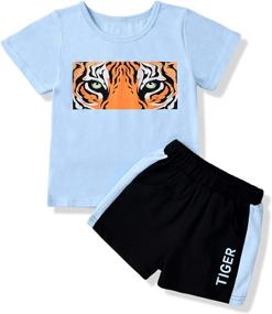 img 4 attached to Toddler Summer Outfits Clothes T Shirt Boys' Clothing in Clothing Sets