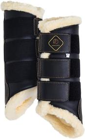 img 4 attached to 🐴 Fleece-Lined Faux Leather Woof Brushing Boots for Training, Jumping, Riding, and Eventing - Kavallerie Dressage Horses Boots: Breathable, Lightweight, and Impact-Absorbing Wrap with Quick Wear