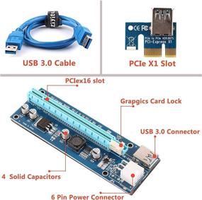 img 2 attached to 🎮 Ziyituod PCIe Riser Powered Card for GPU Mining - GPU Risers 1X to 16X Graphics Extension with 6 Pin to SATA Power Supply, 60cm USB 3.0 Extension Cable (VER006C 6PCS)
🎮 Ziyituod PCIe Riser Powered Card для майнинга на GPU - GPU Risers 1X to 16X Графическое расширение с питанием через 6 Pin to SATA, 60 cm USB 3.0 кабель (VER006C 6шт)