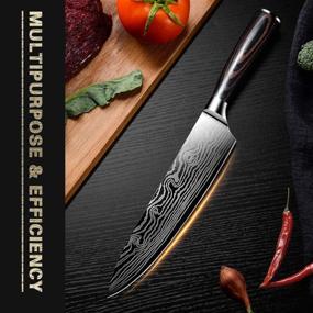 img 2 attached to Masterfully Crafted Professional Chef Knife: 8 Inch Pro Kitchen Knife with German High Carbon Stainless Steel Blade and Ergonomic Handle