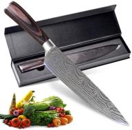 masterfully crafted professional chef knife: 8 inch pro kitchen knife with german high carbon stainless steel blade and ergonomic handle logo