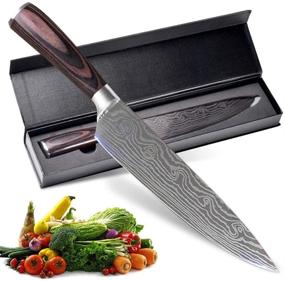 img 4 attached to Masterfully Crafted Professional Chef Knife: 8 Inch Pro Kitchen Knife with German High Carbon Stainless Steel Blade and Ergonomic Handle