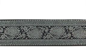 img 1 attached to 🎀 JL 421 Jacquard Metallic Silver Leaf Border Black Ribbon Trim 1-5/8" (41mm) – 5 Yards DIY Sewing Crafting Home Decor, Wedding, Gift Wrapping