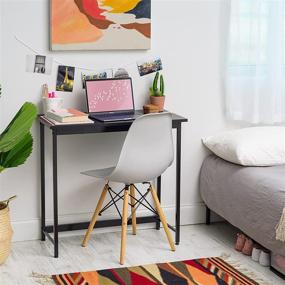 img 3 attached to 💻 Iris USA 32 Inch Modern Laptop Desk: Ideal for Small Spaces, Home Offices, Gaming, and More - Water and Scratch Resistant Surface, Easy Assembly - Black Desk