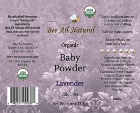 img 2 attached to 🐝 Bee All Natural Organic Baby Powder – Talc-Free, Gluten Free & USDA Organic – 4-Ounce Bottle