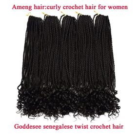 img 3 attached to 👩 Versatile Synthetic Hair Extensions: Box Braids Crochet Hair for Black Women - Curly Ends & Senegalese Twist - 18 Inch, 5 Packs (1B)