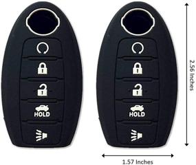 img 1 attached to 🔑 Чехол для кнопки автобазы из черного силикона для Nissan Rogue, Murano, Armada, Maxima, Altima Sedan, Pathfinder - 2 шт. автомобильный аксессуар для защиты ключей