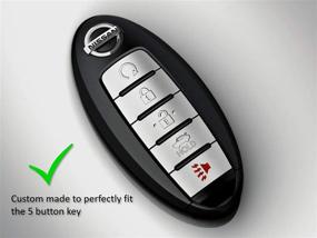 img 2 attached to 🔑 Чехол для кнопки автобазы из черного силикона для Nissan Rogue, Murano, Armada, Maxima, Altima Sedan, Pathfinder - 2 шт. автомобильный аксессуар для защиты ключей