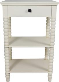 img 3 attached to Antique White Decor Therapy Spindle Side Table, 19x14x30 Inches