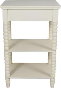 img 1 attached to Antique White Decor Therapy Spindle Side Table, 19x14x30 Inches