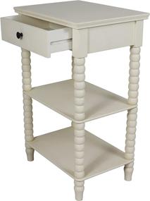 img 2 attached to Antique White Decor Therapy Spindle Side Table, 19x14x30 Inches