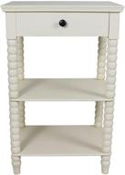 antique white decor therapy spindle side table, 19x14x30 inches logo