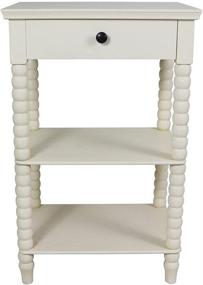 img 4 attached to Antique White Decor Therapy Spindle Side Table, 19x14x30 Inches