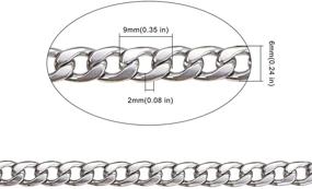 img 2 attached to 🔗 Airssory 33FT Гипоаллергенная 304 нержавеющая сталь Твистед кубинский цепи: Идеально подходит для изготовления украшений своими руками - 9x6 мм, несвариваемых, на бобине.