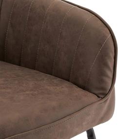 img 3 attached to 🪑 CangLong Винтажное кресло с подлокотниками на металлических ножках - кресло из искусственной кожи PU - Классические кресла для гостиной или столовой комнаты, комплект из 1 шт. (коричневое)