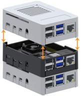 📦 enhanced maticbox4 case for raspberry pi 4: stackable, mountable din rail, low profile design, automation-ready with fan support (black) logo