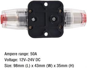 img 3 attached to 🔌 ANJOSHI 50A Inline Circuit Breaker Fuse Holder with Reset for Car Audio and Amps Overload Protection 12V-24V DC - Fuses Replacement for Inverters