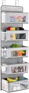 clear over the door hanging organizer with 17 large pockets - nursery, closet, bathroom, kitchen, and dorm wall mount door storage for bedroom - cabinet & closet organizer with clear windows (light gray) logo