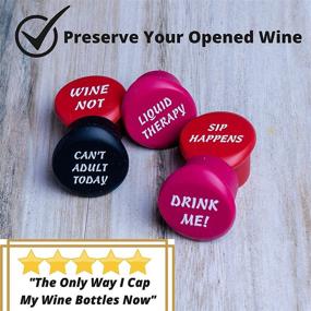 img 3 attached to 🍾 Air Nebula Silicone Wine Bottle Stoppers: 5-Pack Gift Box with Leak Proof Seal & Funny Sayings – Perfect Caps for Wine, Champagne, and Liquor Bottles