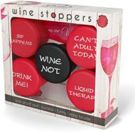 🍾 air nebula silicone wine bottle stoppers: 5-pack gift box with leak proof seal & funny sayings – perfect caps for wine, champagne, and liquor bottles логотип