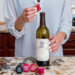 img 1 attached to 🍾 Air Nebula Silicone Wine Bottle Stoppers: 5-Pack Gift Box with Leak Proof Seal & Funny Sayings – Perfect Caps for Wine, Champagne, and Liquor Bottles