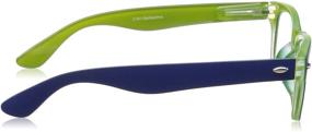 img 2 attached to Stylish Peepers by PeeperSpecs Bellissima Square 👓 Reading Glasses in Navy/Green - Size 49 + 1