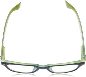 img 1 attached to Stylish Peepers by PeeperSpecs Bellissima Square 👓 Reading Glasses in Navy/Green - Size 49 + 1