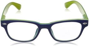 img 3 attached to Stylish Peepers by PeeperSpecs Bellissima Square 👓 Reading Glasses in Navy/Green - Size 49 + 1